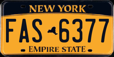 NY license plate FAS6377