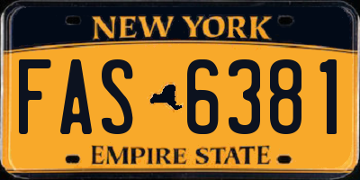 NY license plate FAS6381