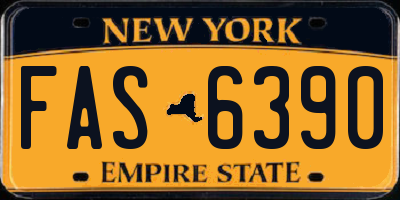 NY license plate FAS6390