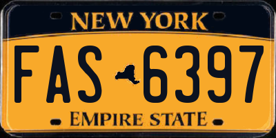 NY license plate FAS6397