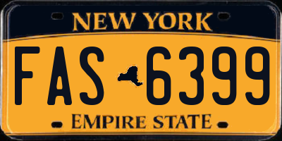 NY license plate FAS6399