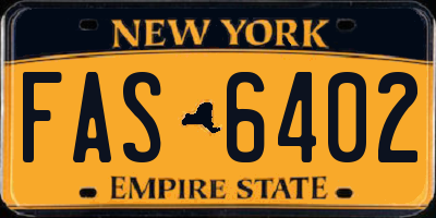 NY license plate FAS6402