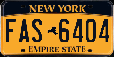 NY license plate FAS6404