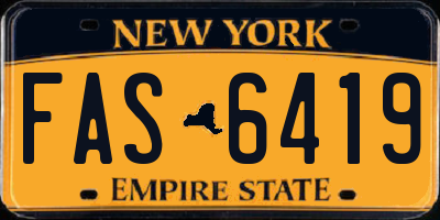 NY license plate FAS6419