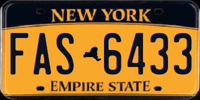 NY license plate FAS6433