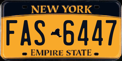 NY license plate FAS6447