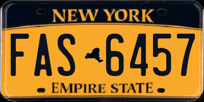 NY license plate FAS6457