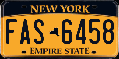 NY license plate FAS6458