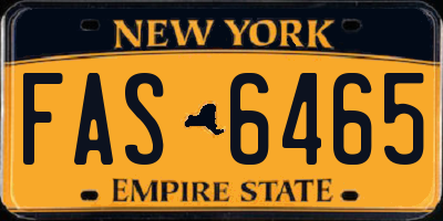 NY license plate FAS6465