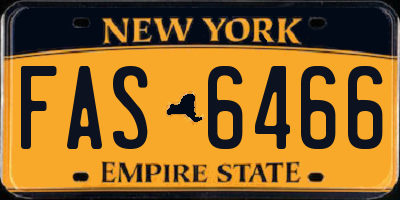 NY license plate FAS6466