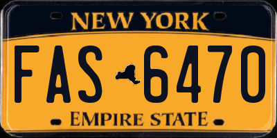 NY license plate FAS6470