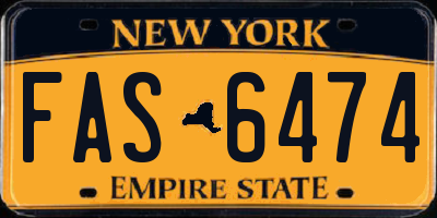 NY license plate FAS6474