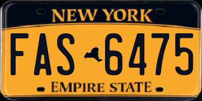 NY license plate FAS6475