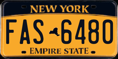 NY license plate FAS6480