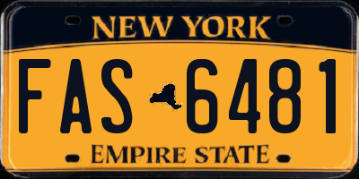 NY license plate FAS6481