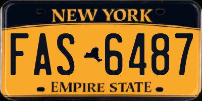 NY license plate FAS6487