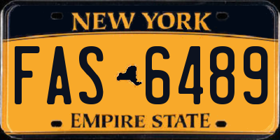 NY license plate FAS6489