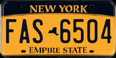 NY license plate FAS6504