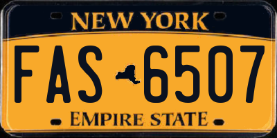 NY license plate FAS6507