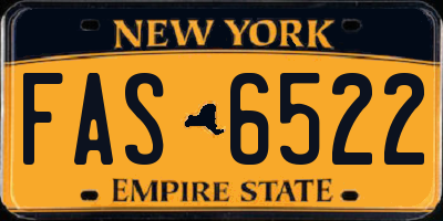 NY license plate FAS6522