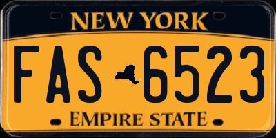 NY license plate FAS6523
