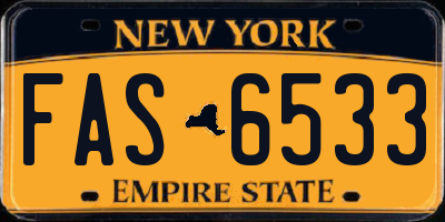 NY license plate FAS6533
