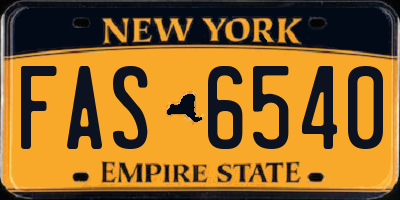 NY license plate FAS6540