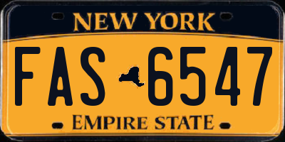 NY license plate FAS6547