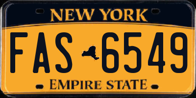 NY license plate FAS6549