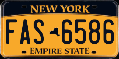 NY license plate FAS6586