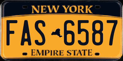 NY license plate FAS6587