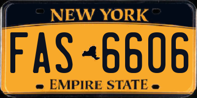 NY license plate FAS6606