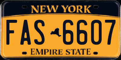 NY license plate FAS6607