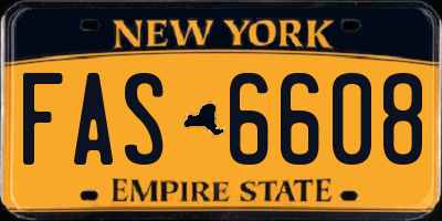 NY license plate FAS6608
