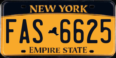 NY license plate FAS6625