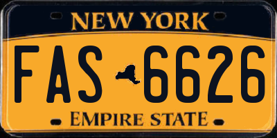 NY license plate FAS6626