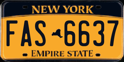 NY license plate FAS6637