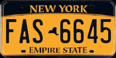NY license plate FAS6645