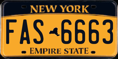 NY license plate FAS6663