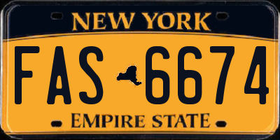 NY license plate FAS6674