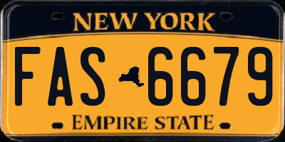 NY license plate FAS6679
