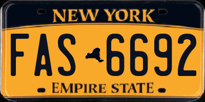 NY license plate FAS6692