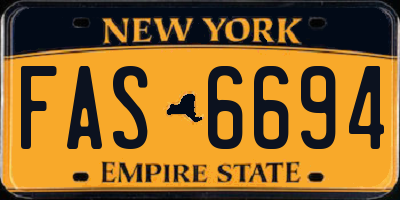NY license plate FAS6694