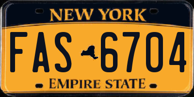 NY license plate FAS6704
