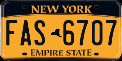 NY license plate FAS6707