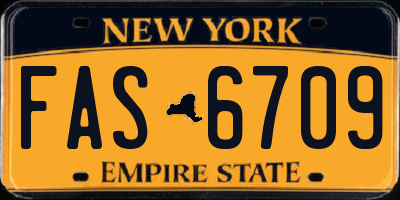NY license plate FAS6709