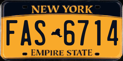 NY license plate FAS6714
