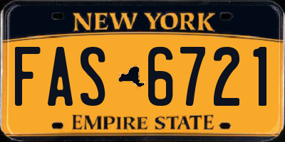 NY license plate FAS6721