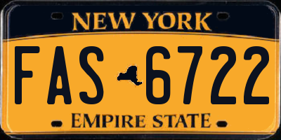 NY license plate FAS6722