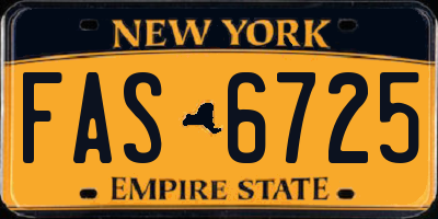 NY license plate FAS6725